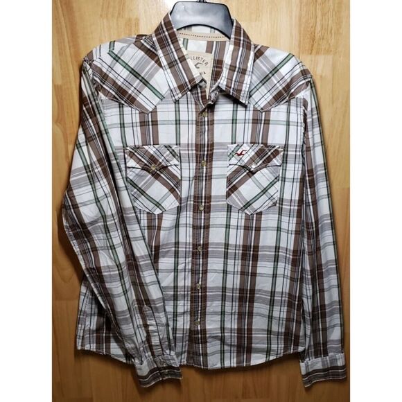 Hollister Other - Hollister Western Shirt Men L Plaid Pearl Snap Cowboy Rancher Y2K Style